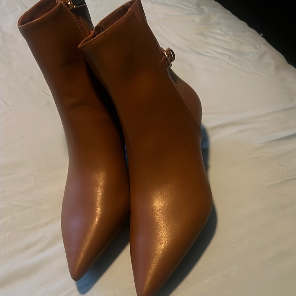 Michael Kors Brown Ankle Booties with Western Influence